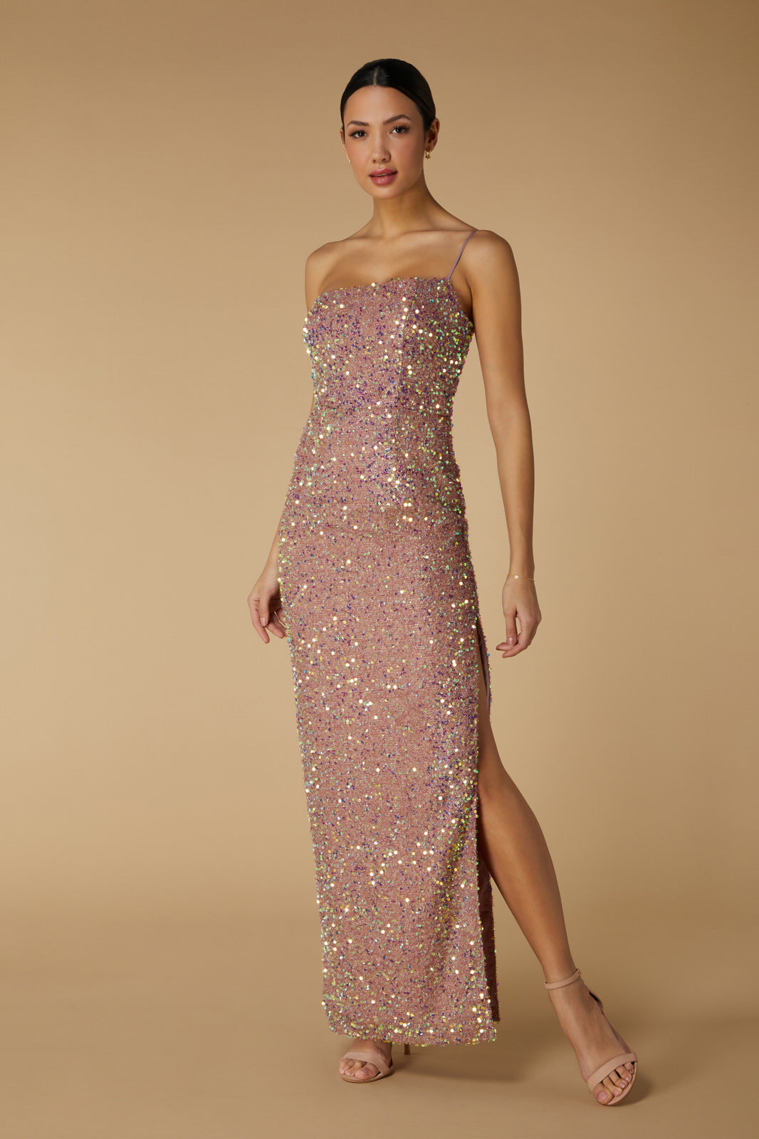 Clement One Shoulder Sequin Maxi Dress