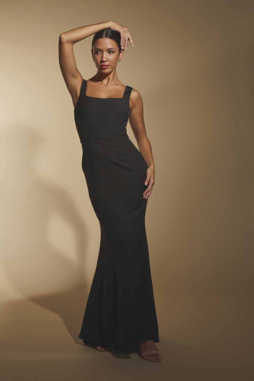 Senia Square Neck Maxi Dress With Button Back