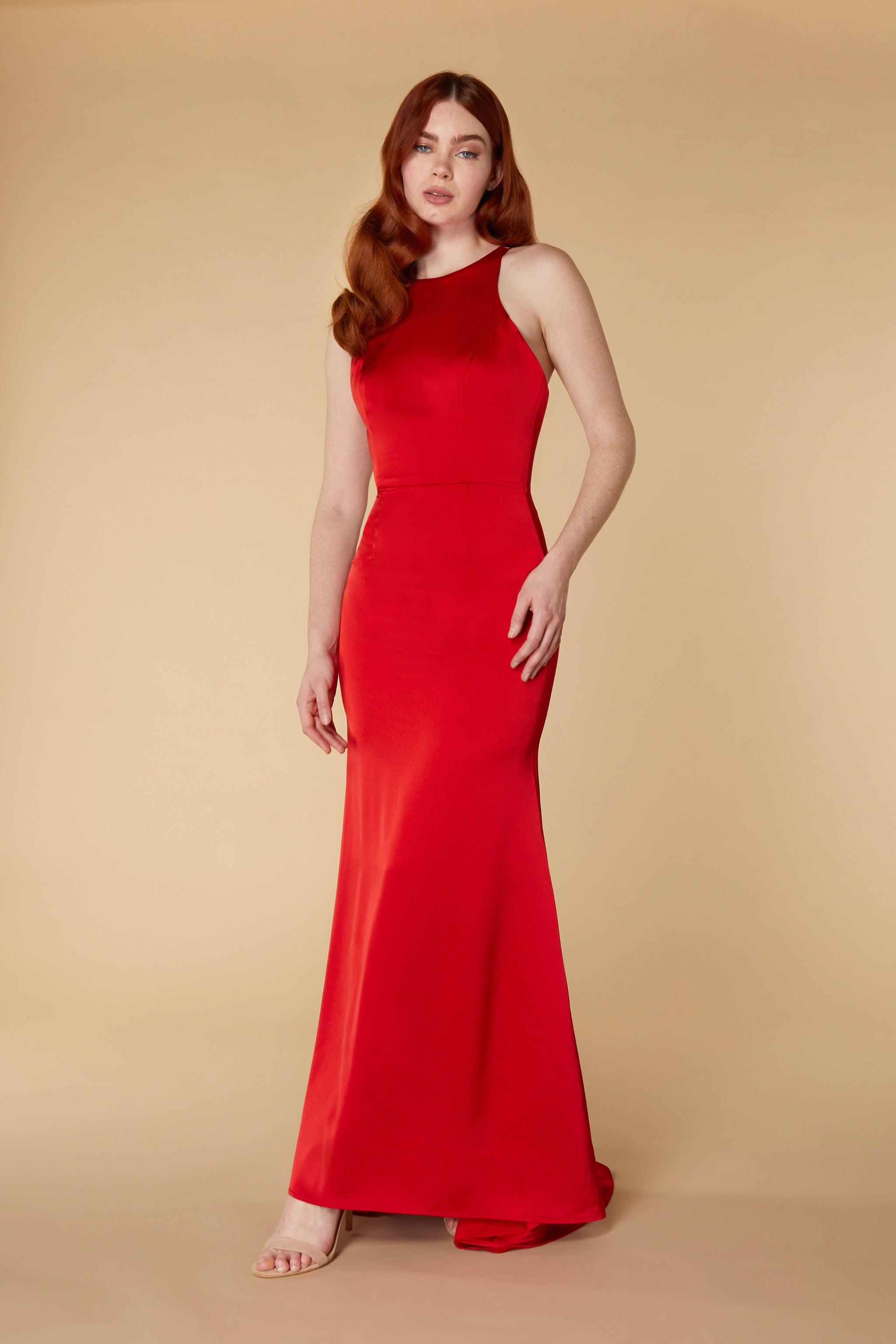 Fishtail maxi hotsell dress red