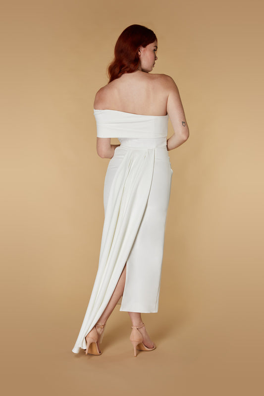 Buy Lipsy Green Bardot Split Drape Maxi Dress from Next Luxembourg