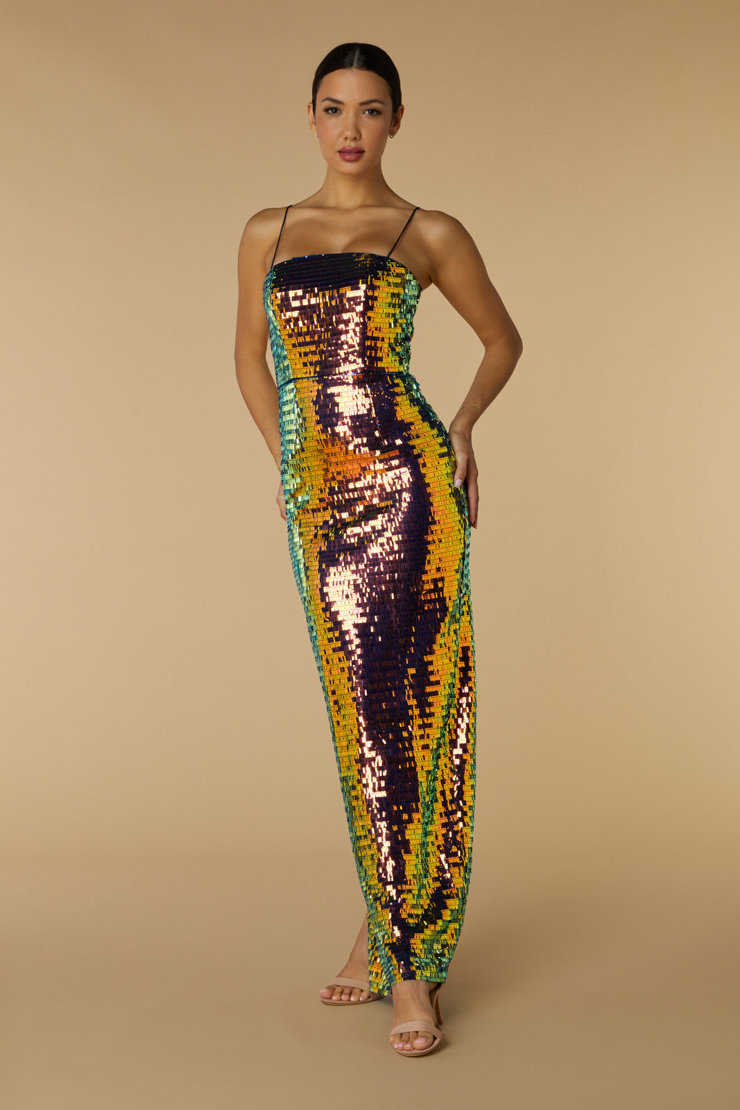 Juno Sequin Maxi Dress with Cami Straps