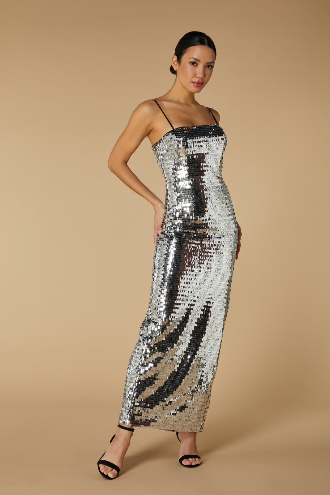 Juno Sequin Maxi Dress with Cami Straps