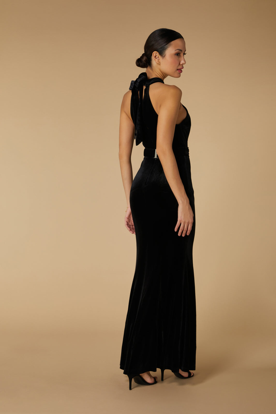 Delta Halter Neck Maxi Dress with Embellished Heart Detail