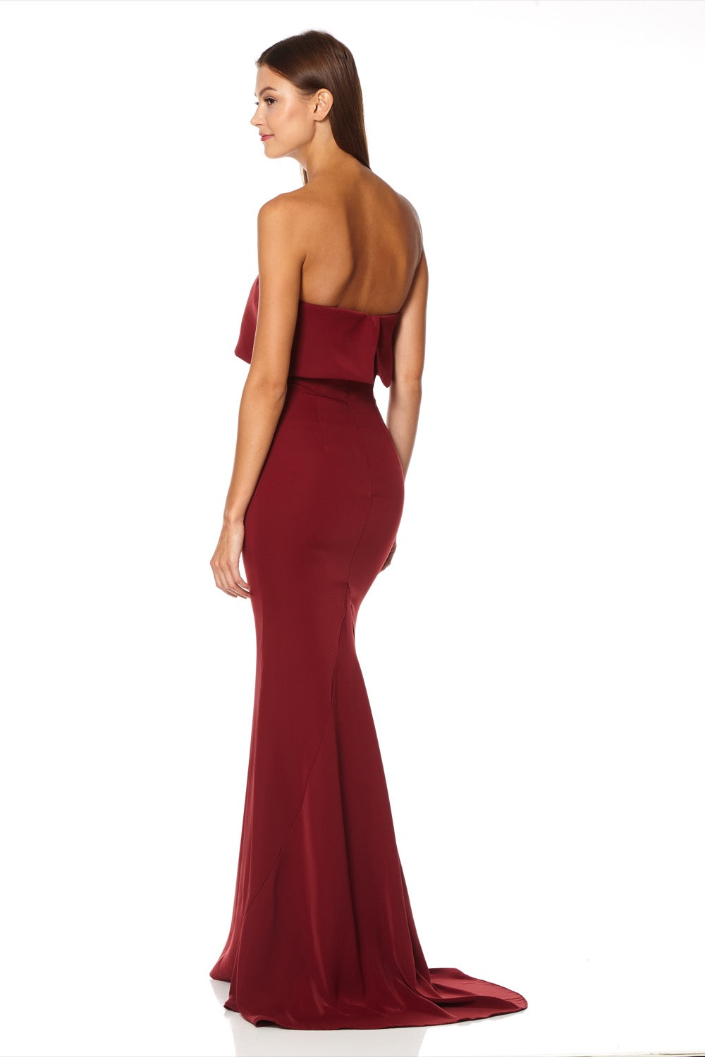 Blaze Strapless Maxi Dress With Overlay – Jarlo London