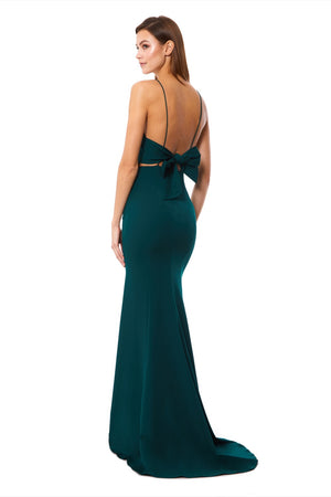 Jarlo fishtail maxi dress with strappy back in green hotsell