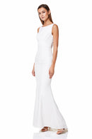 Jarlo's Cecelia Fishtail Maxi Dress with Lace Back Detail in Ivory ...