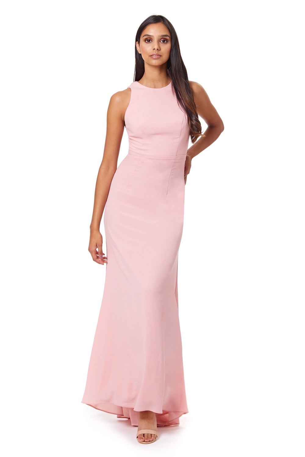 High neck chiffon 2025 maxi dress