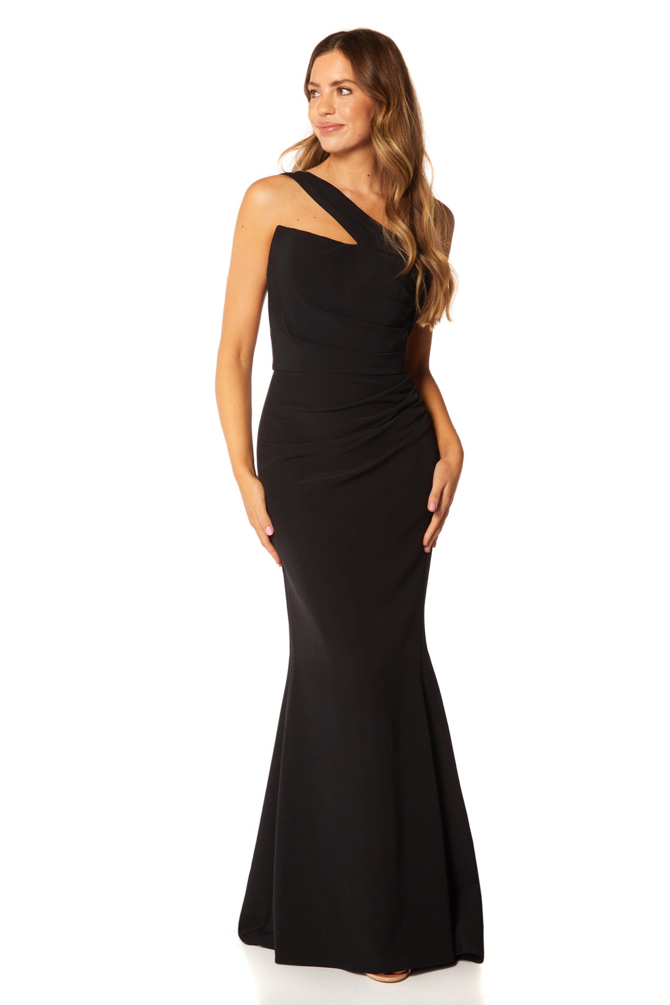 Jarlo's Quinn One Shoulder Fishtail Maxi Dress in Black – Jarlo London